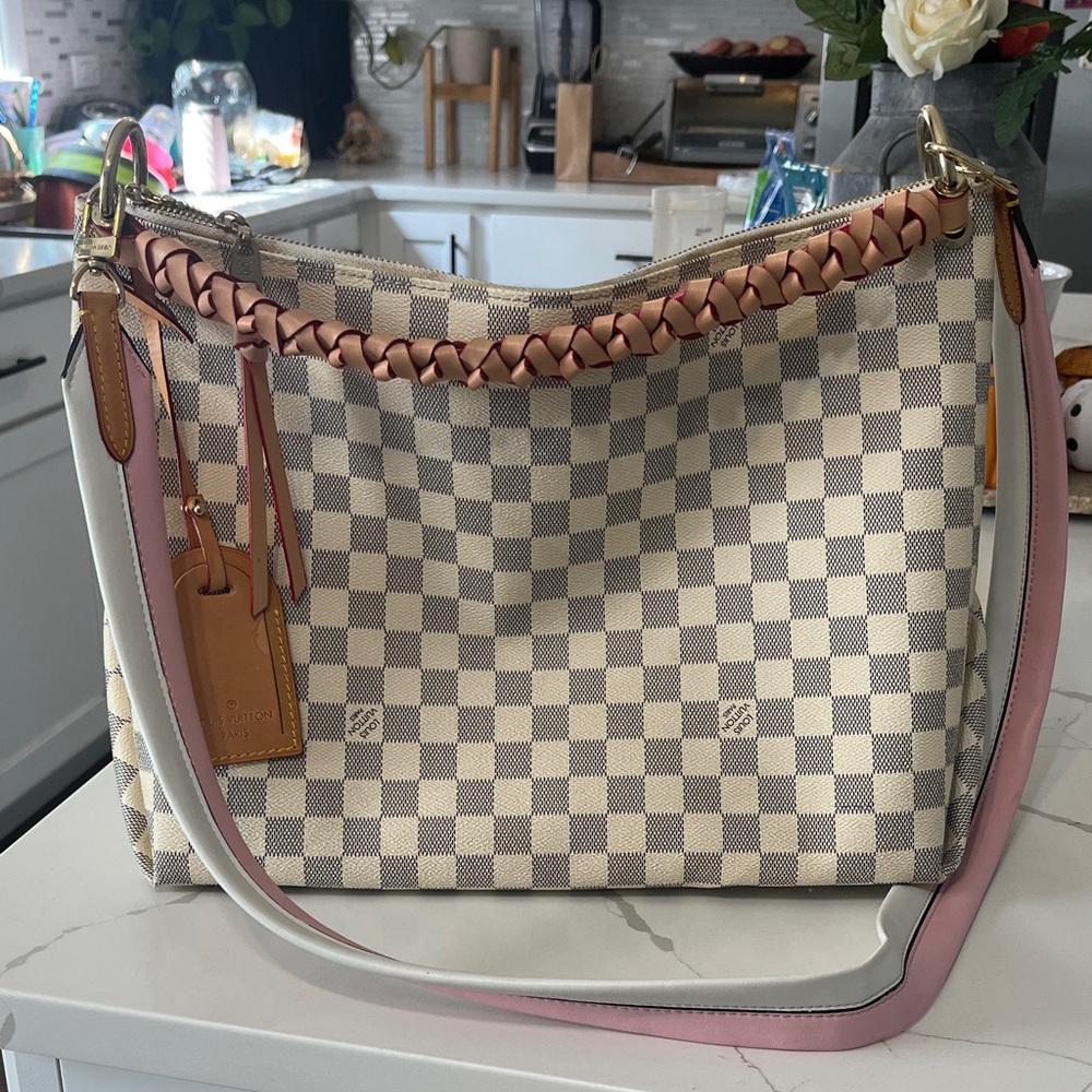 Inspired checkered purse